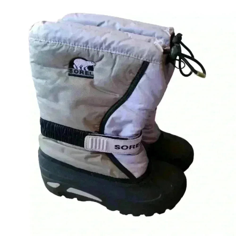 Sorel Youth Purple and Gray Flurry Snow Boots 3Y